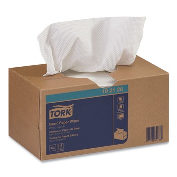 Tork 192126 1-Ply 9 in. x 10.5 in. Basic Paper Wiper - White (24/Carton)