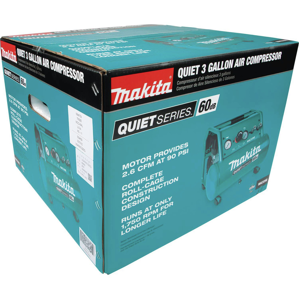 Makita Quiet Series 11/2 HP 3 Gallon OilFree Hand Carry Air Compressor