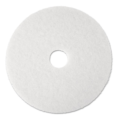 Sponges & Scrubbers | 3M 4100-17 17 in. Low-Speed Super Polishing Floor Pads - White (5/Carton) image number 0