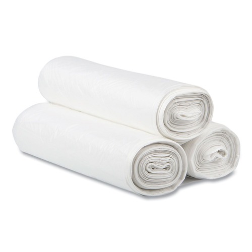 Trash Bags | Inteplast Group S386014N 60 gal. 14 microns 38 in. x 60 in. High-Density Interleaved Commercial Can Liners - Clear (25 Bags/Roll, 8 Rolls/Carton) image number 0