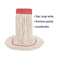 Cleaning & Janitorial Supplies | Boardwalk BWK503WHCT 5 in. Super Loop Cotton/Synthetic Fiber Wet Mop Head - Large, White (12/Carton) image number 6