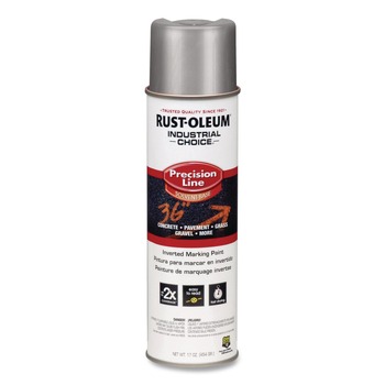 Rust-Oleum Industrial Choice M1600 System 17 oz. Aerosol Can Solvent-Based Precision Line Marking Paint - Flat Silver (12/Carton)