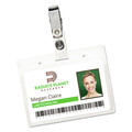 Office Jansan | Avery 02921 2-1/4 in. x 3-1/2 in. Secure Horizontal Top Clip-Style Badge Holders - Clear (50/Box) image number 1