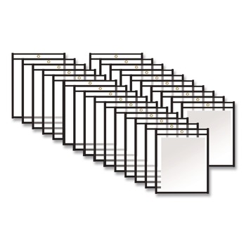C-Line Super Heavy-Duty Top Load 8.5 in. x 11 in. Insert Stitched Shop Ticket Holders - Clear Front, Black Border (25/Box)