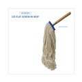 Mops | Boardwalk BWK824C 24 oz. Lie-Flat Cotton Fiber Mop Head - White (12/Carton) image number 5