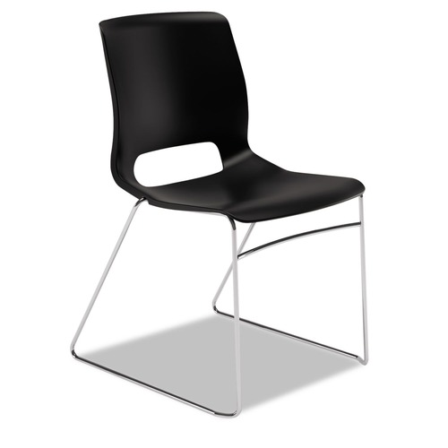 Office & Office Supplies | HON HMS1.N.ON.Y Motivate Supports Up to 300 lbs. High-Density Stacking Chairs - Onyx/Black/Chrome (4/Carton) image number 0