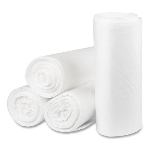 Trash Bags | Inteplast Group S386022N 60 gal. 22 microns 38 in. x 60 in. High-Density Interleaved Commercial Can Liners - Clear (25 Bags/Roll, 6 Rolls/Carton) image number 0