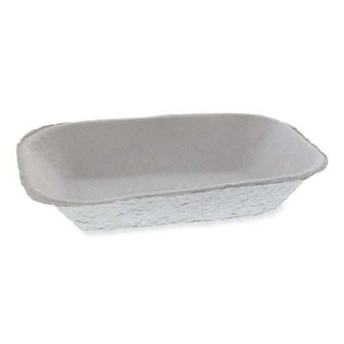 Cups and Lids | Pactiv Corp. M633524Y EarthChoice Pulpex 9.13 x 6.88 x 1.75 Steep Wall Paper Food Tray - Natural (460/Carton) image number 0