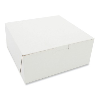 SCT 7 in. x 7 in. x 3 in. Paper Standard Bakery Boxes - White (250/Carton)