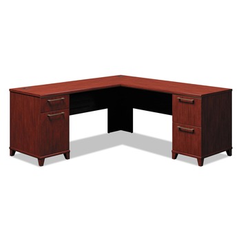 Bush 70.13 in. X 70.13 in. X 29.75 in. Enterprise Collection L-Desk Surface - Harvest Cherry