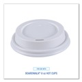 Cups and Lids | Boardwalk BWKHOTWH8 Plastic Hot Cup Lids for 8 oz. Hot Cups - White (50/Sleeve, 20 Sleeves/Carton) image number 6
