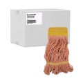 Mops | Boardwalk BWK501OR 5 in. Headband Cotton/Synthetic Fiber Super Loop Wet Mop Head - Small, Orange (12/Carton) image number 2