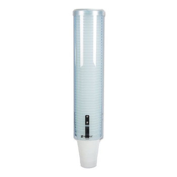 San Jamar C3260TBL Pull-Type Water Cup Dispenser for 12 oz Cups - Large/Translucent Blue