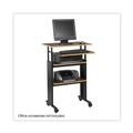  | Safco 1929CY MUV Stand-Up 29.5 in. x 22 in. x 35 in. to 49 in. Adjustable-Height Desk - Cherry/Black image number 2