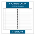 Office Jansan | Cambridge 06672 9.5 in. x 6.63 in. Sheets 1-Subject Wide/Legal Rule Wirebound Business Notebook - Black Linen Cover image number 3