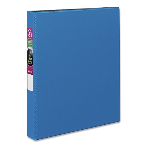 Office Jansan | Avery 27251 11 in. x 8.5 in. 1 in. Capacity 3 Rings Durable Non-View Binder with DuraHinge and Slant Rings - Blue image number 0