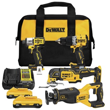 Factory Reconditioned Dewalt DCK411Q2R 20V MAX XR Lithium-Ion Cordless 4-Tool Combo Kit (4 Ah)