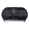Cleaning & Janitorial Supplies | San Jamar R4000TBK 9 in. Roll 19 in. x 5.25 in. x 12 in. Twin Jumbo Classic Tissue Dispenser - Transparent Black Pearl image number 0