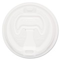 Food Trays, Containers, and Lids | Dart 16RCL Optima Reclosable Lid for 12 - 24 oz. Foam Cups - White (10/Carton) image number 1