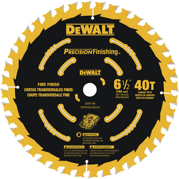 Dewalt DW9196 6-1/2 in. 40 Tooth Precision Framing Saw Blade Dewalt DW9196 6-1/2 in. 40 Tooth Precision Framing Saw Blade