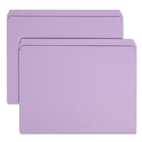 Office Jansan | Smead 12410 Colored File Folders with Reinforced Top Straight Tabs - Letter, Lavender (100/Box) image number 0