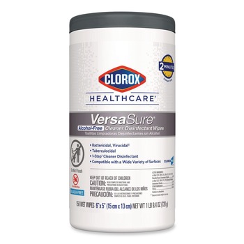 Clorox Healthcare VersaSure 6 in. x 5 in. 1-Ply Cleaner Disinfectant Wipes - Fragranced White