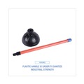 Drain Cleaning | Boardwalk BWK09201EA 18 in. Plastic Handle Toilet Plunger for 5-5/8 in. Bowls - Red/Black image number 4