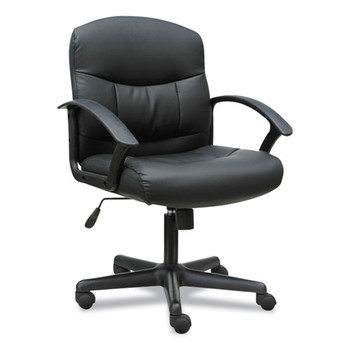 Basyx BSXVST303 3-Oh-Three Mid-Back Executive Leather Chair - Black
