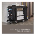Utility Carts | Rubbermaid Commercial 2202582 19.8 in. x 1.5 in. x 27.5 in. Fabric 9-Pocket Cart Organizer - Black (6/Carton) image number 3