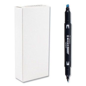 Tombow Mono Chisel/Bullet Tip Highlighters - Skyblue Barrel/Skyblue Ink (10/Box)