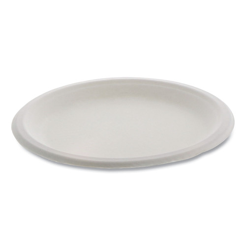 Bowls and Plates | Pactiv Corp. YMC500090002 EarthChoice 9 in. Compostable Fiber-Blend Bagasse Plates - Natural (500/Carton) image number 0