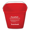 Pails | Boardwalk 5506-6S PuraPail 6 qt. Polypropylene Bucket - Red/White image number 1