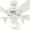 Ceiling Fans | Hunter 53316 52 in. Newsome Fresh White Ceiling Fan with Light image number 6