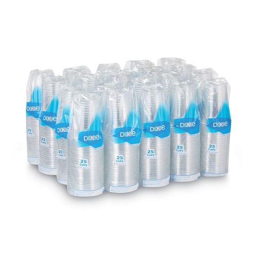 Cups and Lids | Dixie CPET12DX 12 oz. PETE Plastic Cold Cups - Clear (25-Piece/Sleeve, 20 Sleeves/Carton) image number 0
