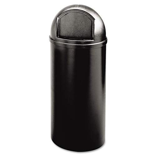 Trash & Waste Bins | Rubbermaid Commercial FG816088BLA Marshal 15-Gallon Plastic Round Classic Container - Black image number 0