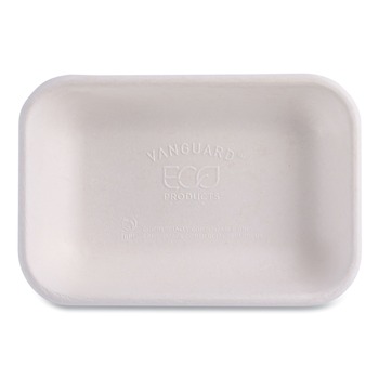 Eco-Products 16 oz 7 x 5 x 1 Vanguard Worldview Renewable and Compostable Sugarcane Take-Out Containers - White (400/Carton)