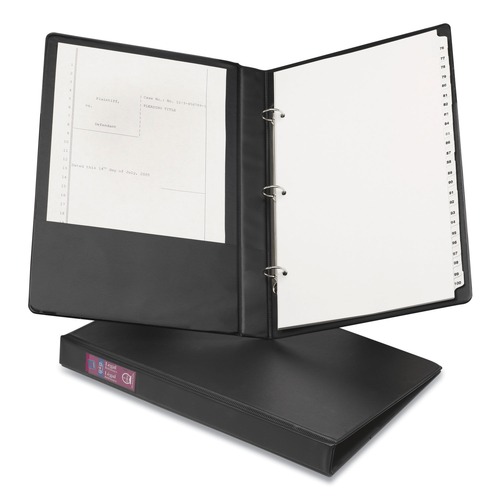 Office Jansan | Avery 06400 14 in. x 8.5 in. 3 Rings 1 in. Capacity Legal Durable Non-View Binder with Round Rings - Black image number 0