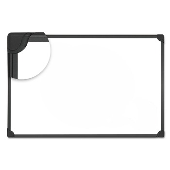 Universal 48 in. x 36 in. Design Series Magnetic Steel Dry Erase Board - White, Black Frame