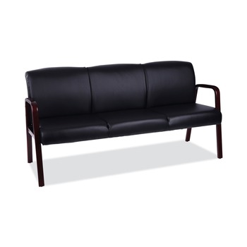 Alera ALERL2319M Reception Lounge WL Series 65.13 in. x 26.13 in. x 33 in. 3-Seat Sofa - Black