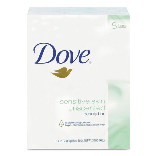 Hand Soaps | Dove CB613789 4.5 oz. Sensitive Skin Bath Bar - Unscented (72/Carton) image number 0