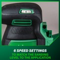 Random Orbital Sanders | Metabo HPT SV1813DAQ4M 18V MultiVolt Lithium-Ion 5 in. Cordless Random Orbit Sander (Tool Only) image number 4