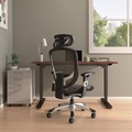 Office Chairs | Alera ALEMV41BME18 17.24 in. to 20.98 in. Seat Height Support Up to 275 lbs. Minerva Ergonomic Mesh Swivel Task Chair - Black Seat/Back, Silver Base image number 5