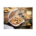 Food Trays, Containers, and Lids | Pactiv Corp. YCN808010000 8.31 in. x 8.35 in. x 3.1 in. EarthChoice SmartLock Plastic Microwavable MFPP Hinged Lid Container - White (200/Carton) image number 6
