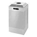 Trash Cans | Rubbermaid FGDCR24CSM 29 gal. Silhouette Can/Bottle Square Steel Recycling Receptacle - Silver image number 0