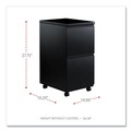 Office Carts & Stands | Alera ALEPBFFBL 14.96 in. x 19.29 in. x 27.75 in. 2 Legal/Letter-Size File Drawers Left or Right File Pedestal with Full-Length Pull - Black image number 5