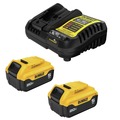 Battery and Charger Starter Kits | Factory Reconditioned Dewalt DCB205-2CR (2) 20V MAX 5 Ah Lithium-Ion Batteries and Charger Kit image number 0