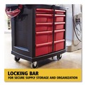  | Rubbermaid Commercial FG773488BLA Five-Drawer 32.63 in. x 19.9 in. x 33.5 in. Mobile Workcenter - Black/Red image number 5