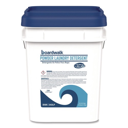 Office Jansan | Boardwalk BWK340LP 18 lbs. Pail Low Foam Laundry Detergent Powder - Crisp Clean Scent image number 0
