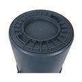 Trash Cans | Boardwalk 3485199 44-Gallon Round Plastic Waste Receptacle - Gray image number 2
