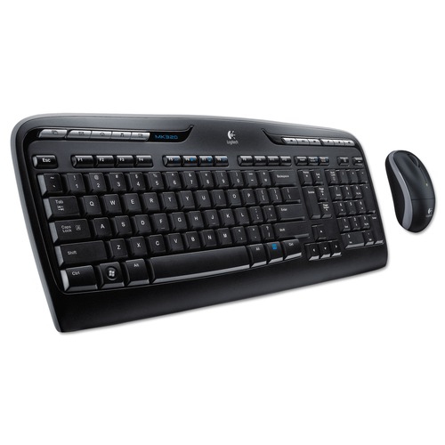 Office Jansan | Logitech 920-002836 Mk320 Keyboard Mouse USB Wireless Desktop Set - Black image number 0